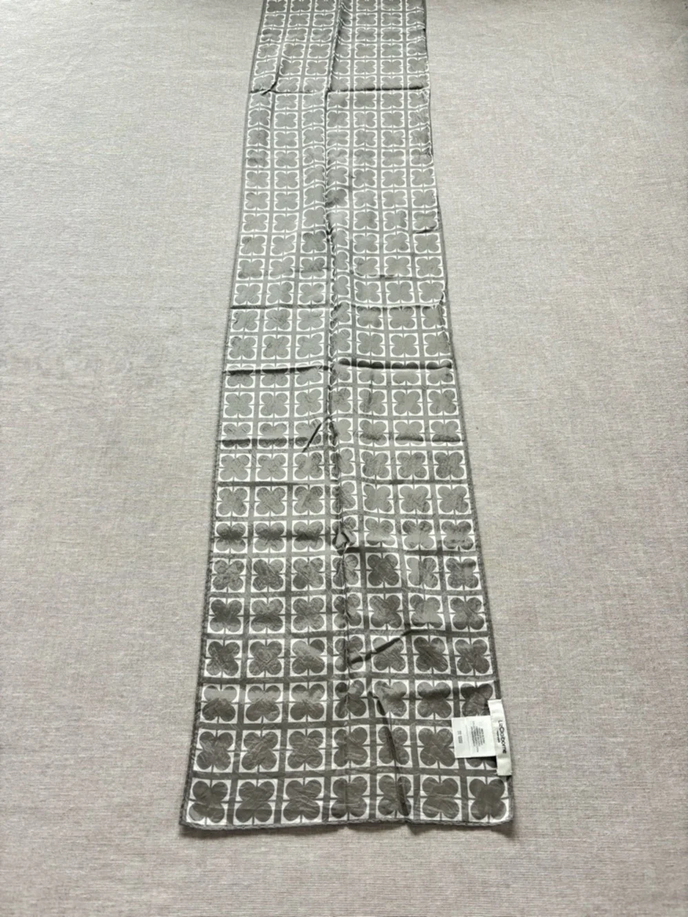 Liz Claiborne silk geometric patterned grey delicate elegant scarf.